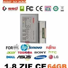 Kingspec 1,8 ''ZIF CE HD SSD 64GB ATA IDE ZIF2 твердотельный диск HDD MLC для SONY DELL ASUS SAMSUNG CE FCC ROHS