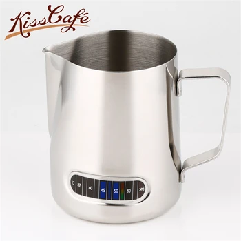 

600 ml Coffee Milk Frothing Pitcher With Built-In Thermometer Stainless Steel Espresso Steaming Pitchers with Thermometer