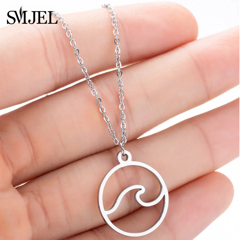 

SMJEL Trendy Wave Necklaces Layer Choker Jewelry Circle Necklace Nature Surfer Necklace for Women Jewelry Accessories