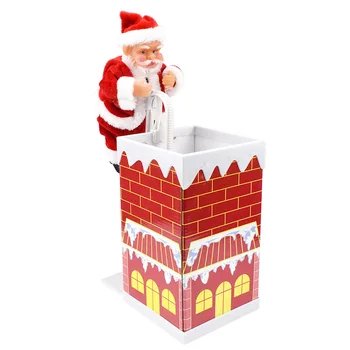 

Christmas for Home Decorations Electric Santa Claus Toy Climb Wall Chimney Music Dancing Doll Christmas Gifts for Children Kids