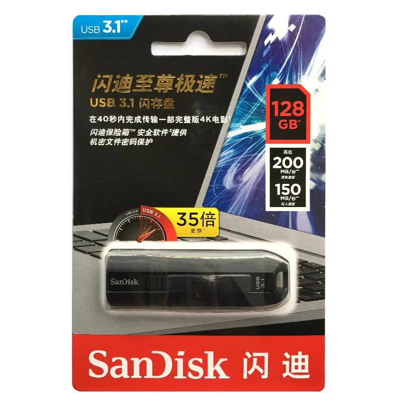 Двойной Флеш-накопитель SanDisk 64 ГБ USB флэш-накопитель USB 3,1 128 ГБ флеш-накопитель для экстремальных условий Go флешки CZ800 USB флеш-накопитель u-диск для ТВ/ПК/Планшеты 150 МБ/с