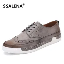 2018 New Arrival Vintage Leather Men Dress Shoes Business Formal Lace Up Brogue Shoes For Male Oxfords Wedding Shoes AA20442