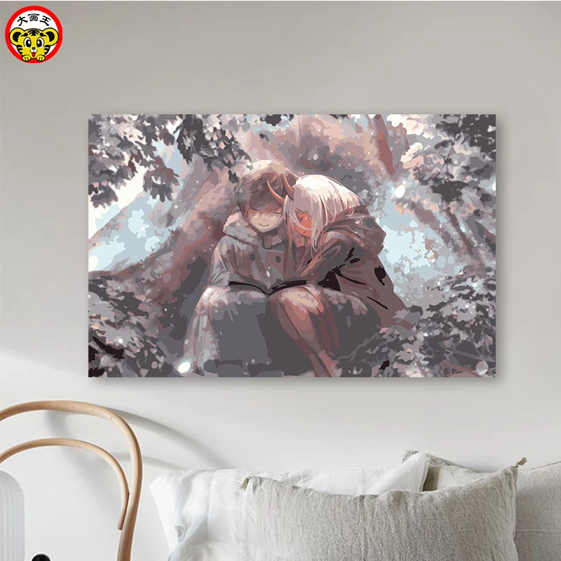 

painting by numbers art paint by number Diy Japanese anime characters hand-filled color decoration painting oil paintings