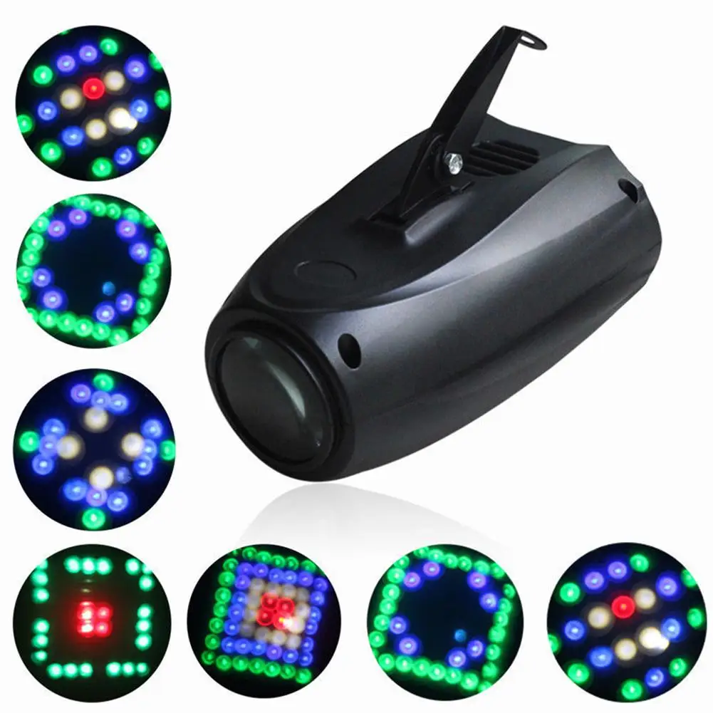 

LumiParty 64LED Sound Sensor Airship Stage Lamp Colourful Laser Projection Light for Club DJ Show Party Ballroom Bands