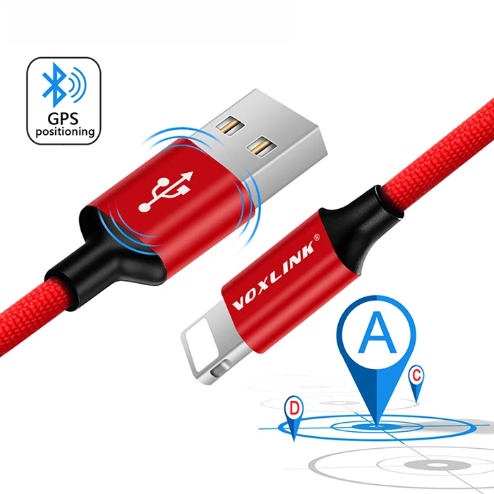 VOXLINK 8pin USB кабель с Bluetooth gps трекер позиционирования автомобиля usbкабель зарядного устройства для iPhone xs 8 7/7 Plus 6/6s Plus iPad mini - Цвет: Red