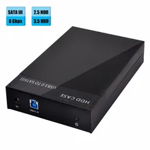 Del USB 3.0 External 2.5 3.5inch SATA Hard Drive Enclosure SSD HDD Disk Case SZ0411