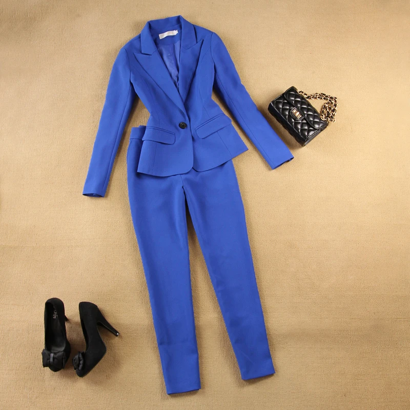 business formal women pant suits 2 piece double woman's blazer suit set Tuxedos Suits for wedding outfit