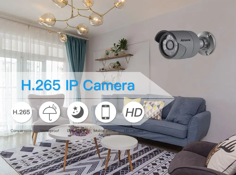 IP камера AZISHN 5 Мп POE H.265 Hi3516EV300 DSP|Камеры видеонаблюдения| |