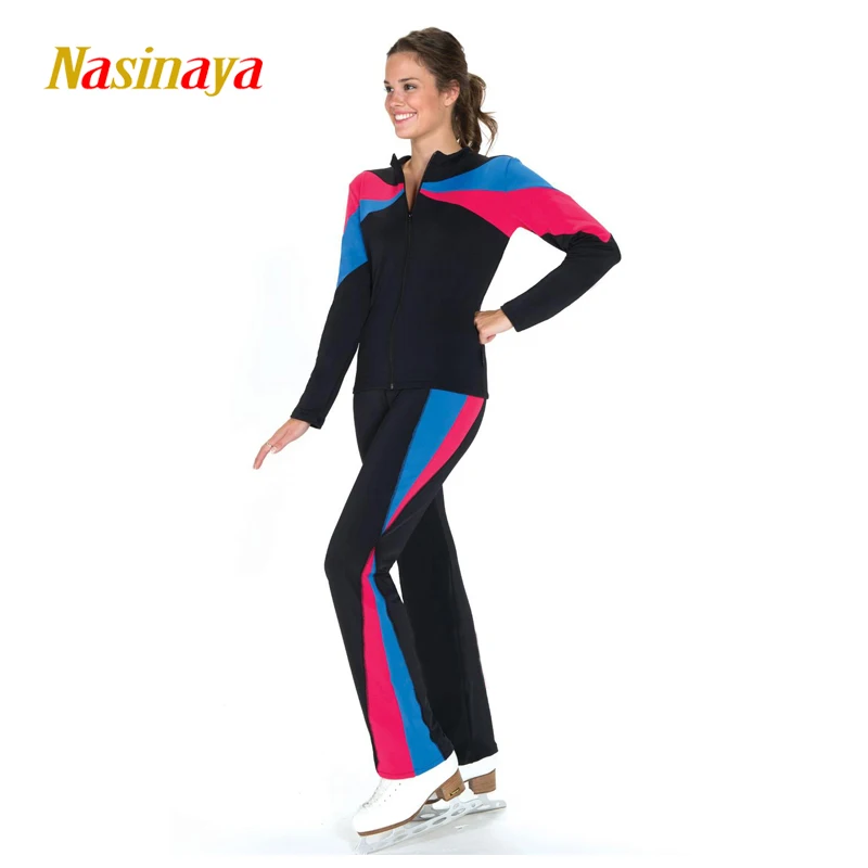 

Customized Figure Skating Suits Jacket and Pants Long Trousers for Girl Women Training Patinaje Ice Skating Warm Gymnastics 10
