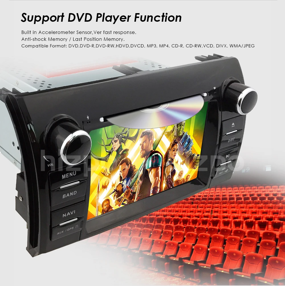 Excellent HIZPO 2 Din Touch screen 7" Car DVD player for Toyota Tundra 2007-2013 Toyota Sequoia 2008-2014  GPS SD USB  DVR Free Camera 8