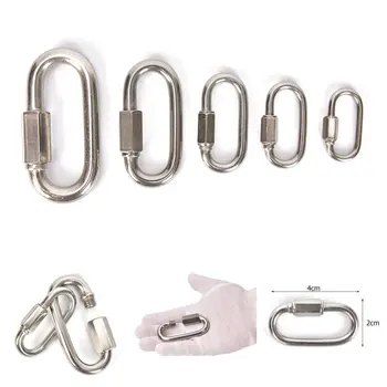 

Stainless Steel Screw Lock Climbing Gear Carabiner Quick Links Hook Safety Snap Hook
