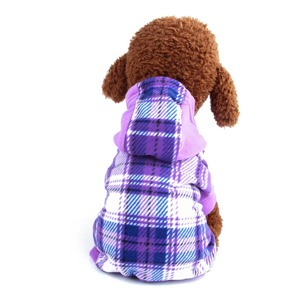 Полосатая одежда для собак худи из полиэстера пальто Модная простая одежда для щенка комбинезон для накидка для собаки 3 цвета(xs-xl) 910E - Цвет: Purple