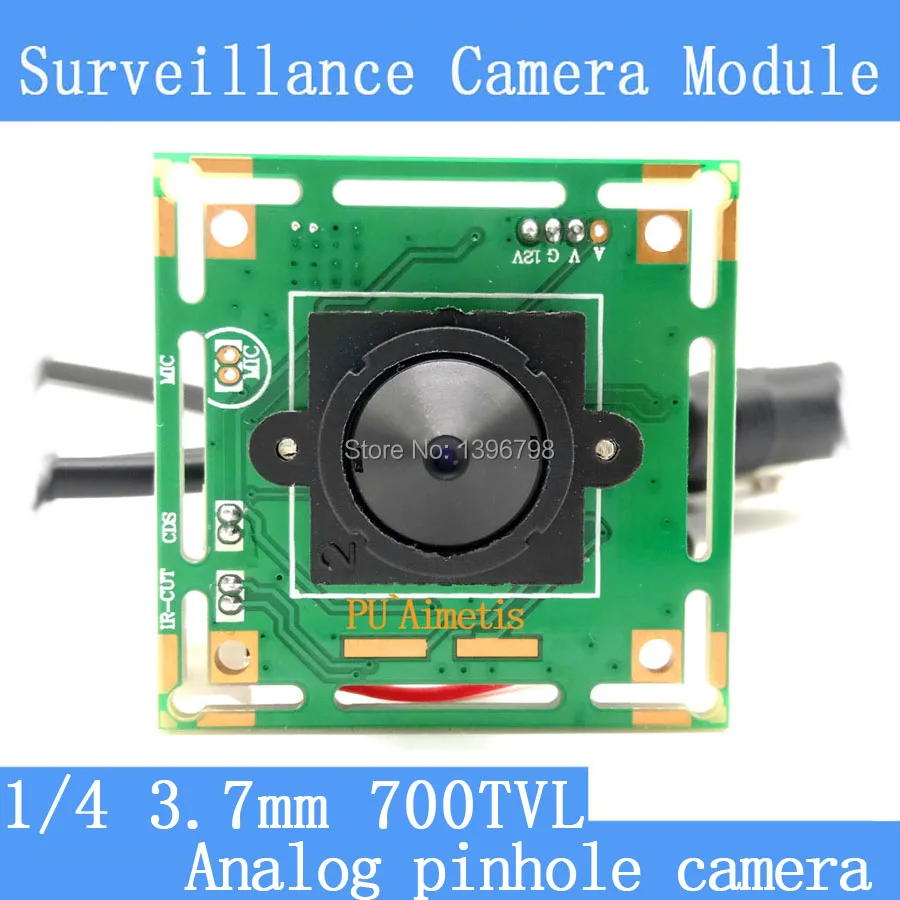 Цвет HD CMOS 1/4 700TVL мини видеонаблюдения обскуры Камера модуля 3,7 мм объектив + PAL или NTSC дополнительно камеры видеонаблюдения