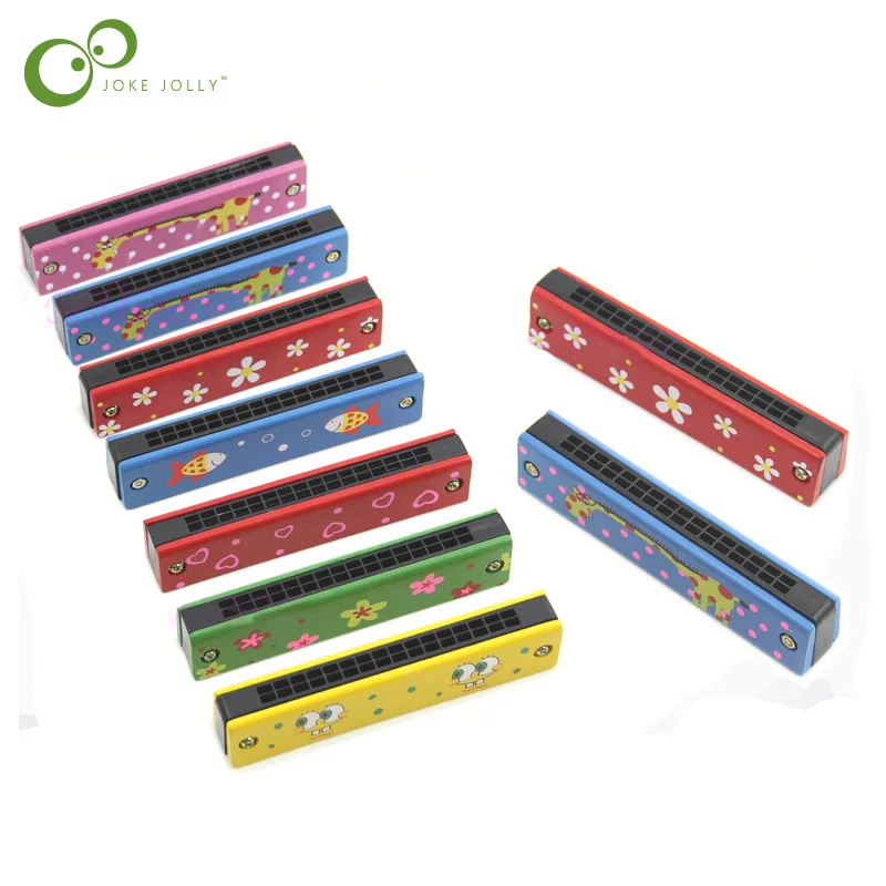 

High quality Colorful Educational Musical Wooden Painted Harmonica Instrument Toy for Kids Children Gift Randomly Kid WYQ