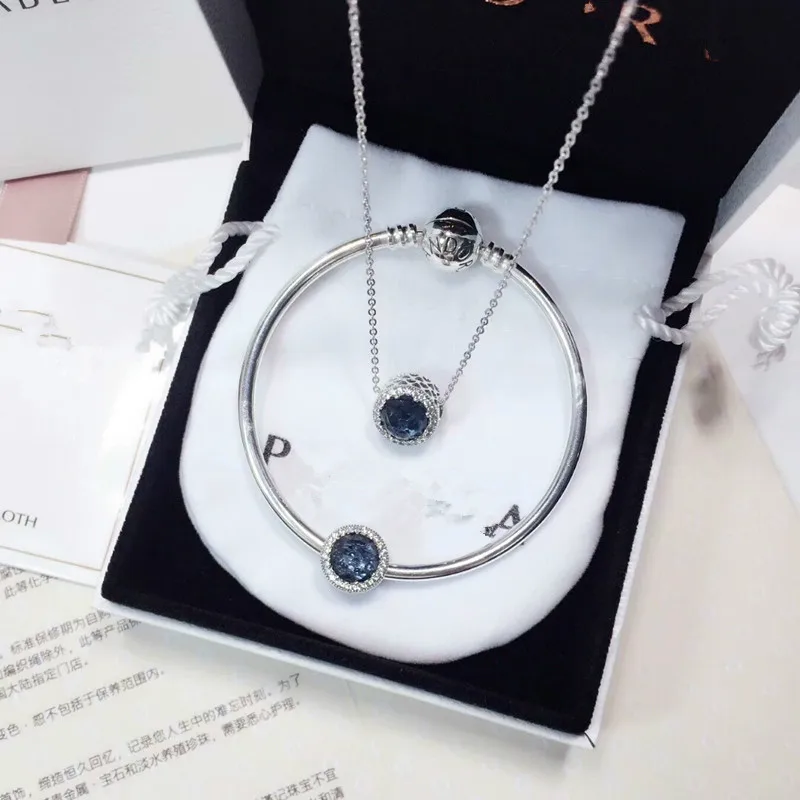 

Fits Pandora Jewelry Charm DIY Women's Jewelry Gift Sterling Silver 925 Beads Ocean Heart Opal Bracelet