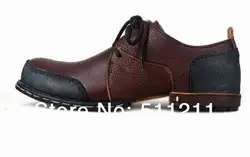 Новинка 2018 года, брендовая мужская обувь в британском стиле из натуральной кожи, деловая обувь на шнуровке, мужские ботинки из кожи, EU39-44