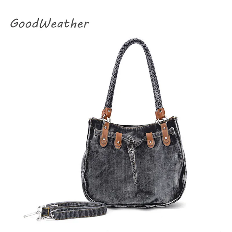 Designer Casual Black Denim Shoulder Bag High Quality Jeans Handbag Designer Casual Black Denim Shoulder Bag High Quality Jeans Handbag Woman Large Capacity Weekend Tote Bags For Travel 2colors On Aliexpress Alibaba