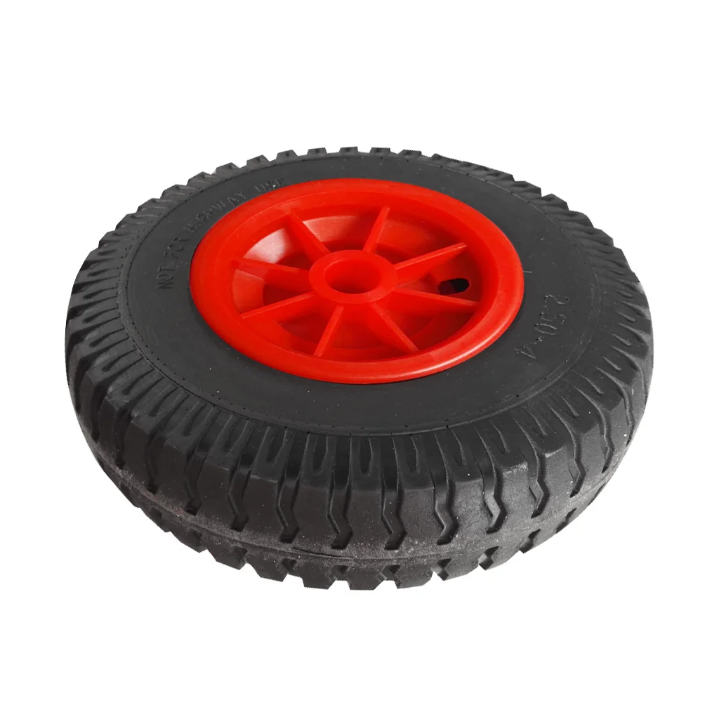 1 Pair of 8`` 0.76`` Durable Puncture Proof Rubber Tire on Red Wheel for Kayak Trolley Cart Boat Trailer Maximum Load 150kg