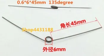 

10Pcs/lot 0.6*6*45mm Steel Small Torsion Spring Hardware DIY 135 degree