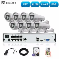 BFMore H.265 PTZ 5.0MP POE 8CH NVR Kit CCTV System IP Camera 5-50mm 10X IP66 Outdoor Weatherproof Video Security Surveillance