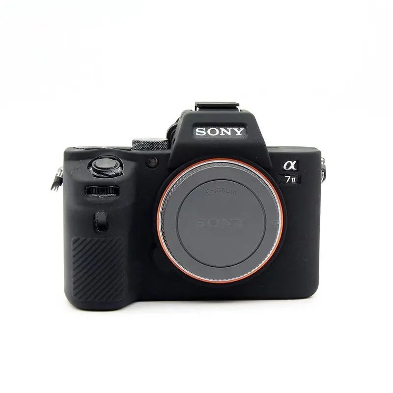 Силиконовая Резина Камера тела защитный чехол сумка чехол для Sony A7 II A7II ILCE-7M2 A7R Mark 2 A7MII/A7RII/A7SII Камера - Цвет: black