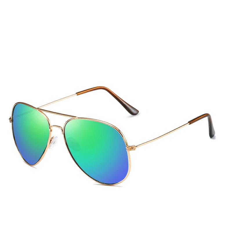 Высококачественные солнцезащитные очки пилота для мужчин и женщин, фирменный дизайн, синие зеркальные ретро очки, мужские солнцезащитные очки для мужчин s UV400 ray bann - Цвет линз: Gold F Green