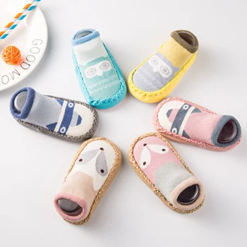 

Newborn Fashion Baby Socks With Rubber Soles Infant Sock Autumn Winter Children Floor Socks Shoes Anti Slip Soft Sole Sock