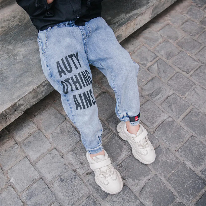 

2019 spring children's clothes boys jeans causal slim thin demin boy jeans for kids big boys pencil jeans long trousers