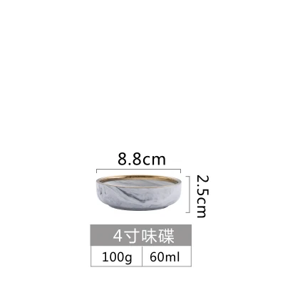 Европейский мраморный Пномпень керамический Западный набор посуды рисовая чаша Бытовая глубокая Суповая тарелка блюдо суповая миска - Цвет: 1