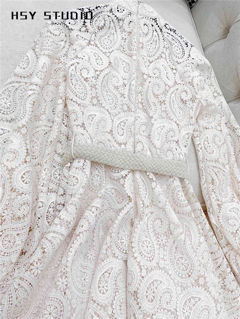 【HSY Studio】 2019 летнее Новое кружевное платье с цветочной вышивкой ЖЕНСКИЕ НАРЯДНЫЕ