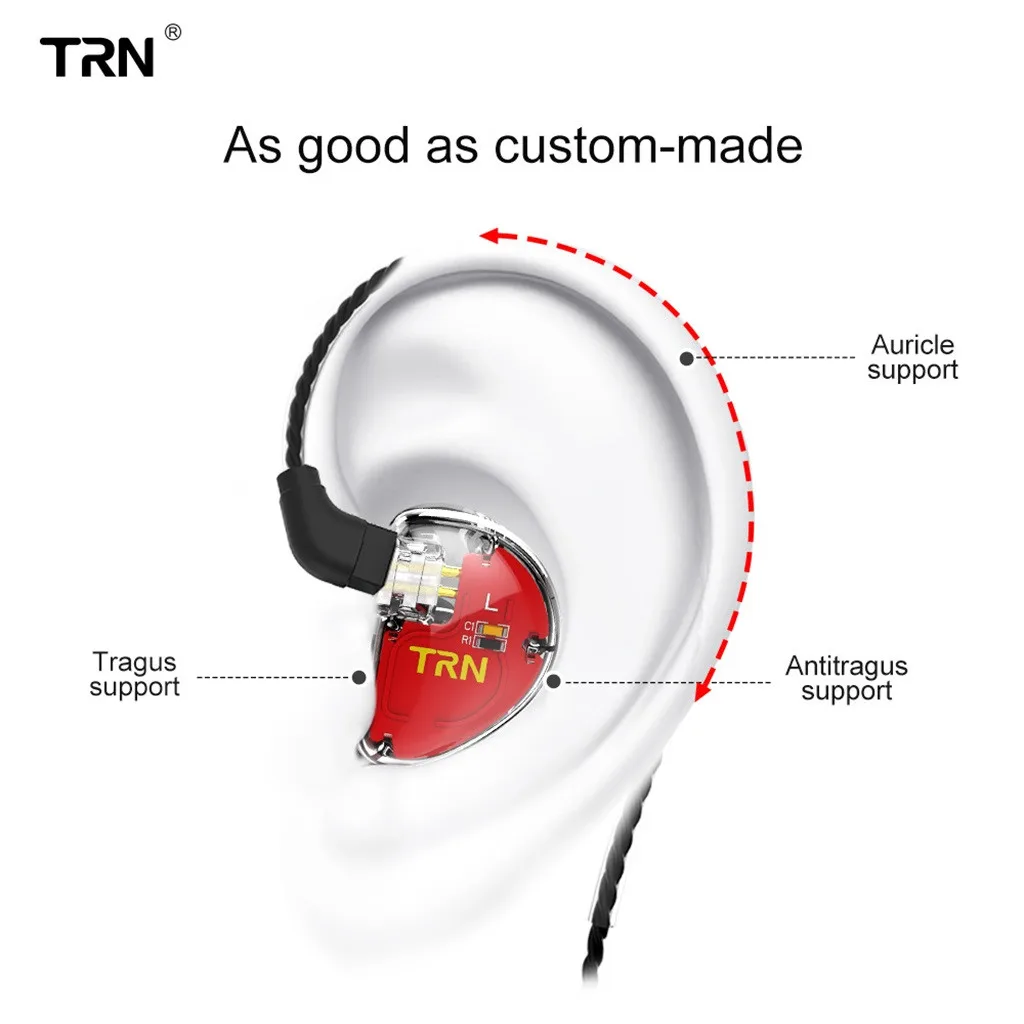 TRN V30 EarHIFI шесть-блок кольцо железные наушники телефон сабвуфер проводной с микрофоном