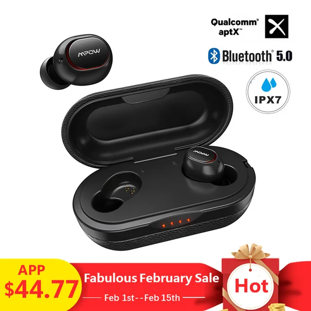 Mpow ipx7 Водонепроницаемый T5 наушники TWS Беспроводной наушники Bluetooth 5,0 гарнитура Поддержка Aptx 36 ч Время работы в режиме воспроизведения для iPhone Xiaomi