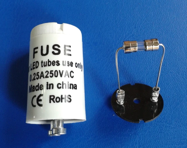 LED tube light starter,LED fuse,1A,2A for LED tube light ,T8 LED tube