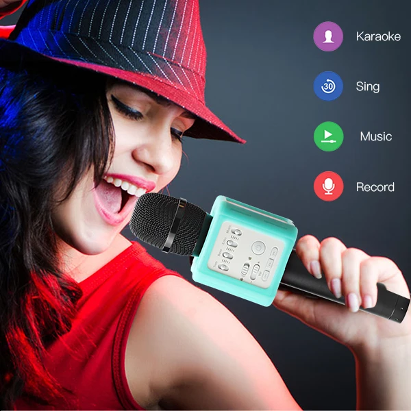 Original Brand Q9s Magic Bluetooth Karaoke Microphone Wireless Professional Player speaker With Carring Case For Iphone Android12_01 (9)