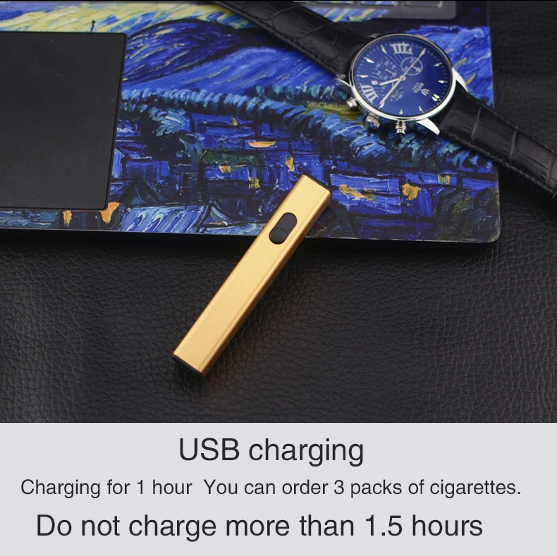 Металлическая дуговая USB Зажигалка, ветрозащитная, безопасная и прочная электрическая зажигалка, мужской гаджет, беспламенная электронная зажигалка