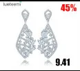 LUOTEEMI Trendy Latest Super Star Design Costum Pure Glittering Cubic Zirconia Stud Sexy Earring New Gift Lady