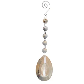 

Sunflower Pendant 76 MM Champagne Crystal Chandelier Prisms Parts Wedding Decorate Accessories Lamp DIY Hanging Supply 10 pcs