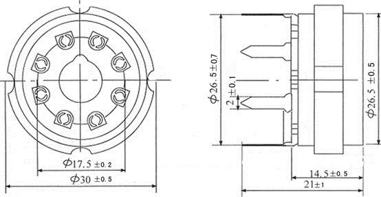 8pin Керамическая вакуумная трубка гнездо восьмеричный клапан база Для EL34 6550 KT88 274B 5AR 6L6 6V6 оловянные позолоченные латунные штифты