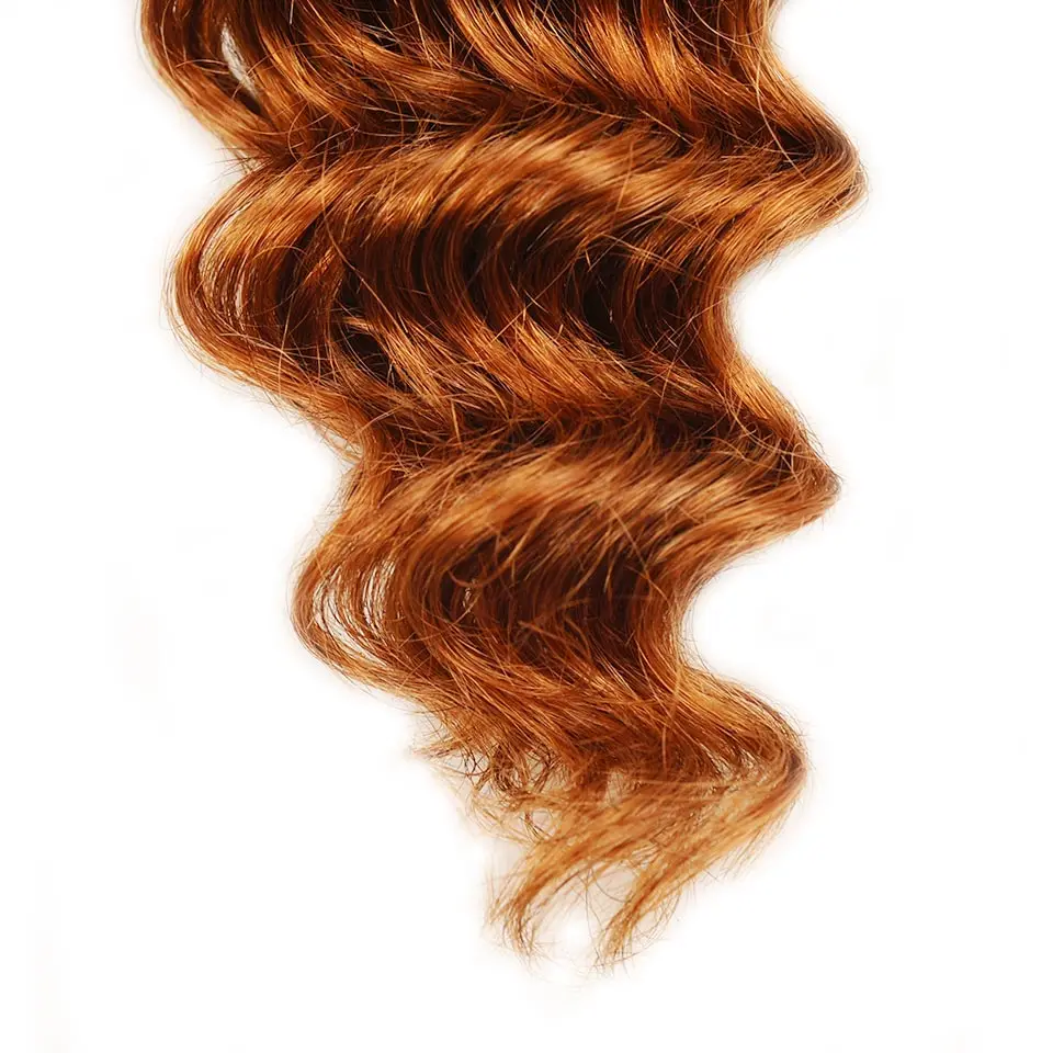 Pinshair Pre-Colored Deep Wave Malaysian Human Hair Weave 4 Bundles Brown 30 Deep Wave Non-Remy Hair Weaving Extension 400gPack (6)