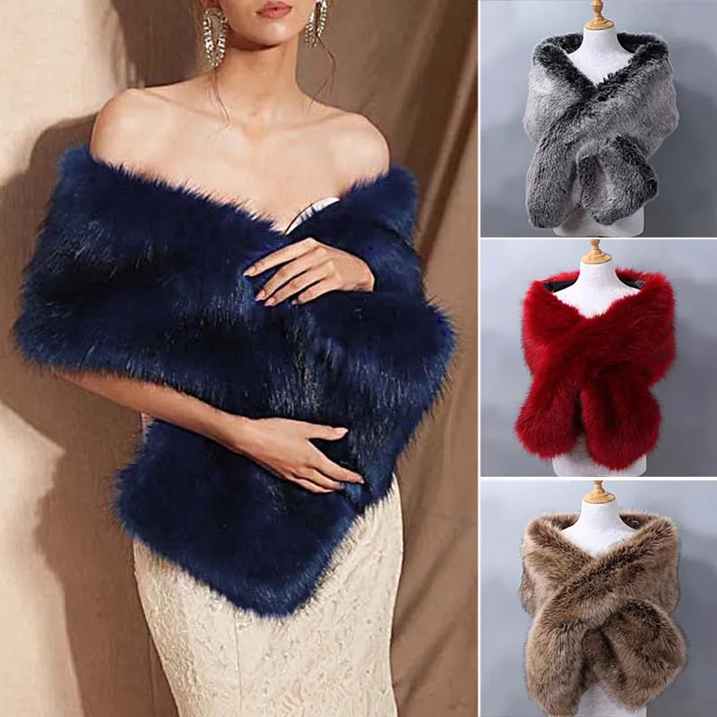 Fur Faux Winter Bolero Women Bridal Shawl Wedding Cape In Stock Bridal Cloaks Wedding Coat Jacket For Evening Party Accessories