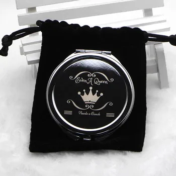 

Personalized Compact Mirror FREE Custom engraved Pocket Mirror Chrome Silver +Black Velvet Bag #18032 2000pieces/lot