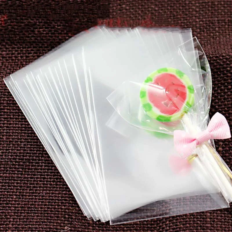Супер ценность упаковочный пакет для выпечки прозрачный пластиковый пакет леденец мешок 100 шт./лот для обертывание конфет обертывание хлеба - Цвет: 8x12cm