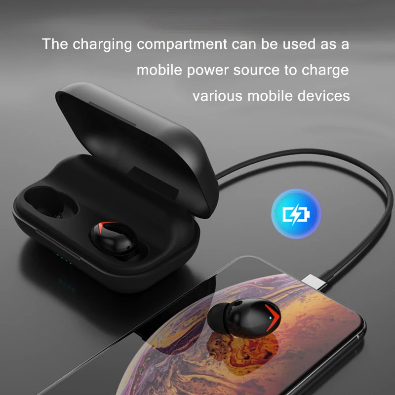 

HOOWAN A8 binaural stereo Bluetooth Earphone Waterproof wireless sports earpiece Smart charging box