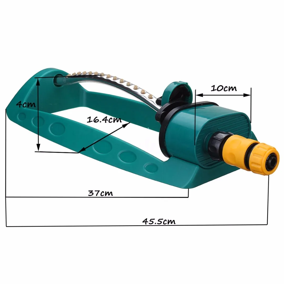 1pc Green Adjustable Alloy Watering Sprinkler Sprayer Oscillating Oscillator Lawn Garden