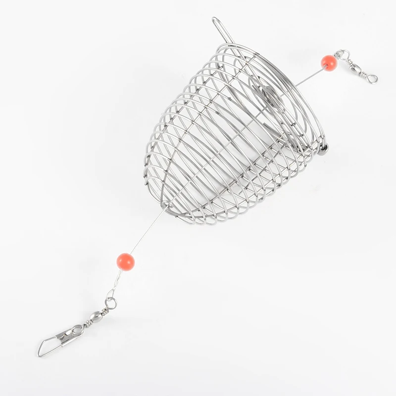 1 pcs Stainless Steel Fish Fishing Bait Thrower Ocean Bait Cage Fishing