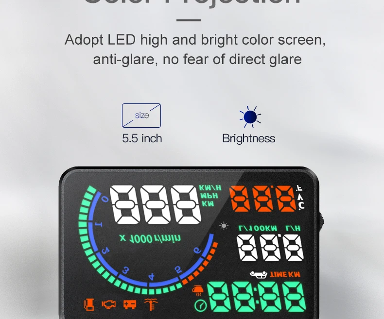 Автомобильный Hud Дисплей лобовое стекло проектор светодиодный проектор лобового стекла OBD2 проектор скорости автомобиля на лобовое стекло