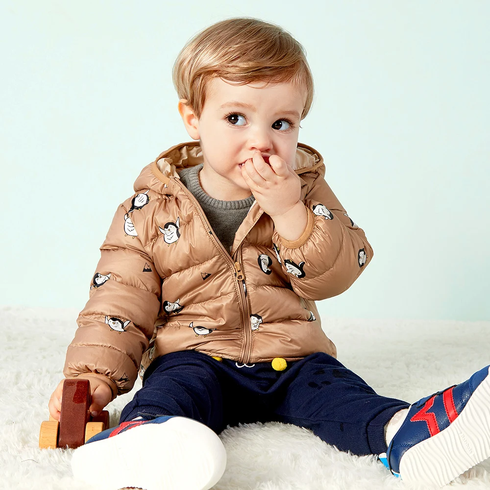 Balabala/легкий пуховик для маленьких девочек и мальчиков; стеганая куртка с капюшоном для новорожденных; зимняя куртка с капюшоном
