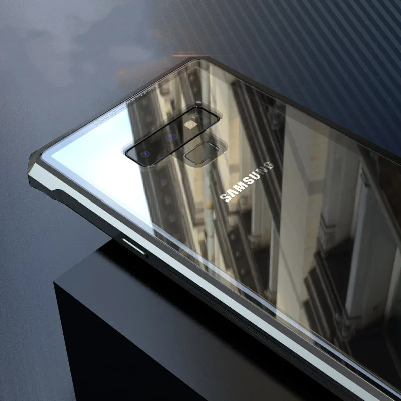 

High-end ultra-thin metal frame Tempered glass mirror shell For Samsung galaxy note 9 case cover note9