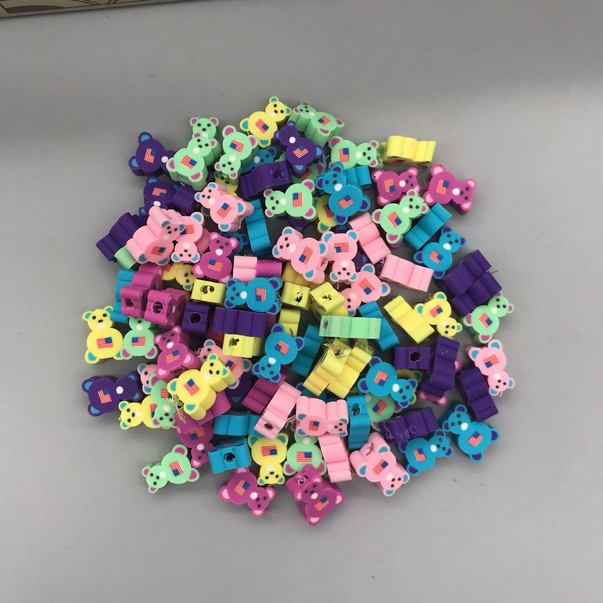 

let's start! Free shiping! Hot selling mixed 100pcs/lot,polymer clay kawaii animal slices,lovely bear for home decoration,DIY