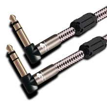Audio Cable Stereo 6.35mm Male to Male Mixing Console Amp Headphone Angled 1/4 Audio Cable Stereo 6.35mm Male to Male Mixing Console Amp Headphone Angled 1/4